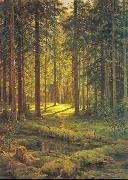Ivan Shishkin Coniferous Forest, Sunny Day Sweden oil painting artist